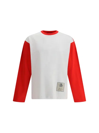 Jacquemus Color-block Long-sleeve T-shirt With Logo Accents In White