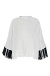 Jacquemus Blue Solid Crew Neck T-shirt In White