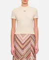 Jacquemus Gros Grain Crew Neck Cotton Blend Top In Neutral