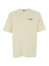 Jacquemus 'le T-shirt Gros Grain' Beige T-shirt With Logo Patch On The Front
