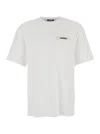 Jacquemus 'le T-shirt Gros Grain' White T-shirt With Logo Patch On The Front In White