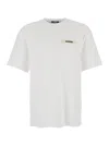 Jacquemus 'le T-shirt Gros Grain' White T-shirt With Logo Patch On The Front In White