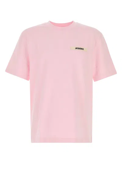 Jacquemus Gros Grain Crewneck Short Sleeve T Shirt In Pink