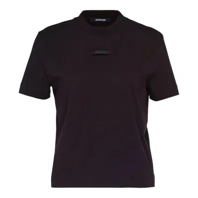 Jacquemus Le Tshirt Gros Grain In Black