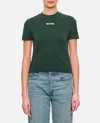 Jacquemus Gros Grain T-shirt With Distinctive Logo Detail In Green