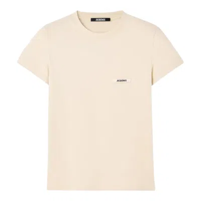 Jacquemus Le Tshirt Gros Grain Mc In Neutral