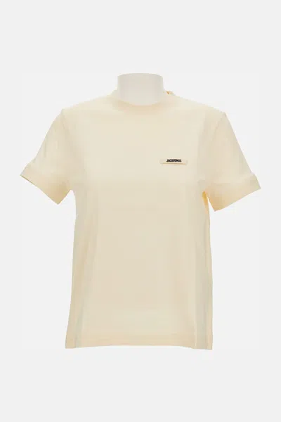 Jacquemus Le Tshirt Gros Grain Mc In Neutral