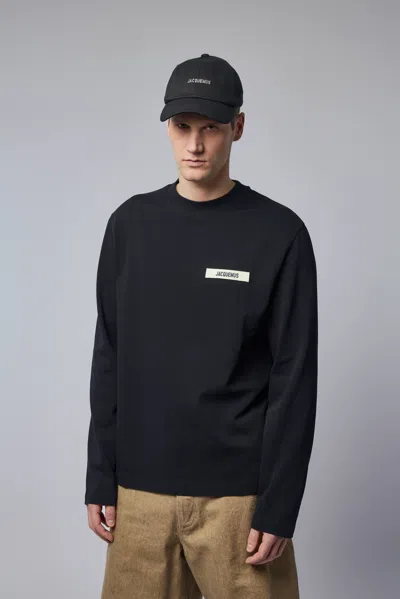 Jacquemus Le Tshirt Gros Grain ml In Black