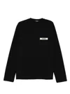 Jacquemus Long Sleeve Crew Neck T-shirt In Black