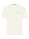 Jacquemus Le T-shirt Gros Grain Beige T-shirt With Logo Patch On The Front In Cotton Man In Nude & Neutrals