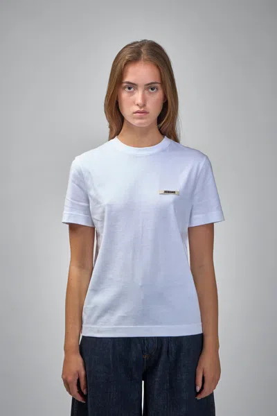 Jacquemus Le Tshirt Gros Grain Short Sleeve In White
