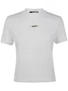 Jacquemus Le T-shirt Gros Grain Cotton T-shirt In White