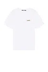 Jacquemus 'le T-shirt Gros Grain' White T-shirt With Logo Patch On The Front In White