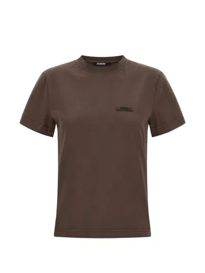 Jacquemus Le T-shirt Gros-grain T-shirt In Brown