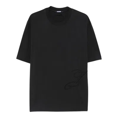 Jacquemus Le T-shirt J Manches Courtes In Black