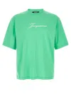 Jacquemus Signature Logo Short Sleeve Crew Neck T-shirt In Green