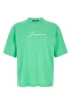 Jacquemus Signature Logo Short Sleeve Crew Neck T-shirt In Green