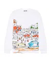 Jacquemus Largo Cotton T-shirt In Print Capri Cars White