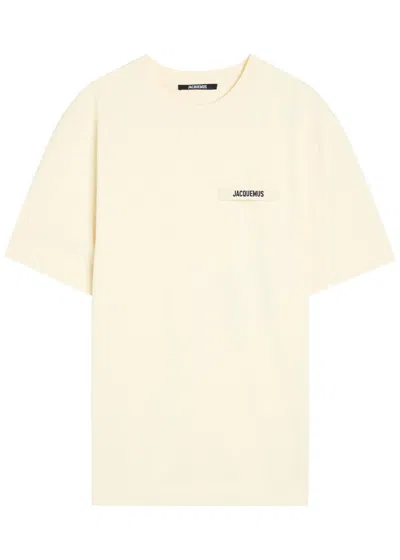 Jacquemus Le T-shirt Logo-embroidered Cotton T-shirt In Neutral