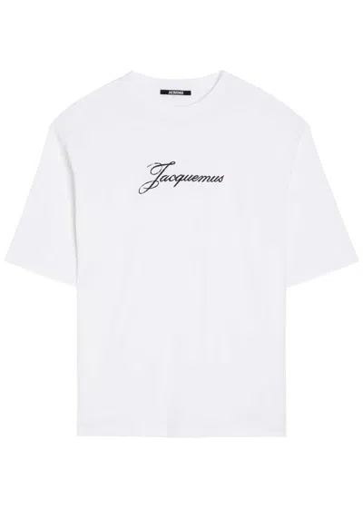 Jacquemus Le T-shirt Logo-print Cotton T-shirt In White