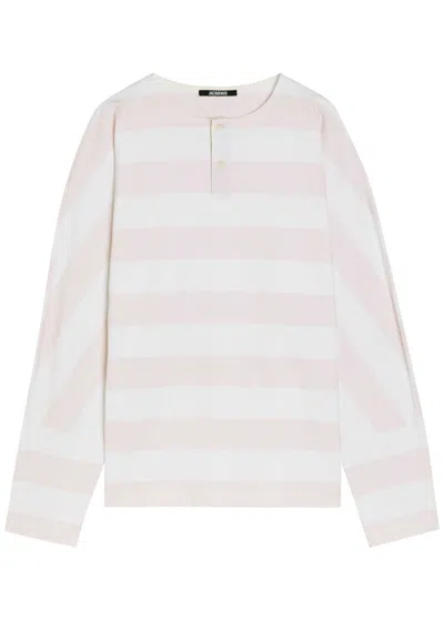 Jacquemus Le Tshirt Mariniére Striped Cotton T-shirt In White