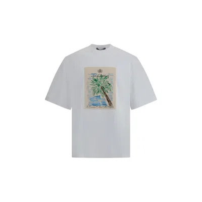 Jacquemus 'le T-shirt Marino' White Crewneck T-shirt With Maxi Print On The Front