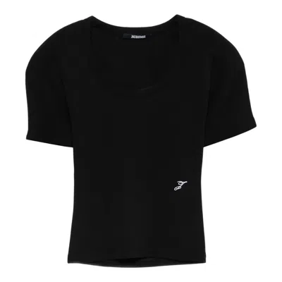 Jacquemus Le T-shirt Ovalo Manches Courtes In Blue