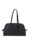 Jacquemus 'le Turismo' Black Handbag With Two Round Handles In Grained Leather Woman In Black