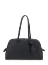 Jacquemus Le Turismo Black Handbag With Two Round Handles In Grained Leather Woman In Black