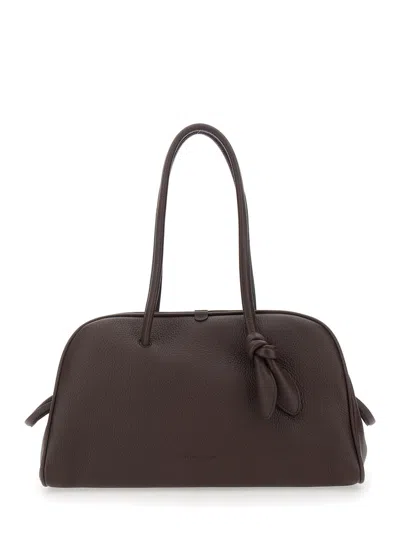 Jacquemus Le Turismo Brown Handbag With Two Round Handles In Grained Leather Woman