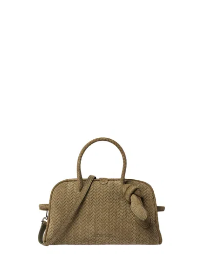 Jacquemus Le Turismo Chevron-braided Suede Bowling Bag In Brown