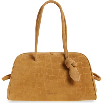 JACQUEMUS JACQUEMUS LE TURISMO CROC EMBOSSED SUEDE BOWLING BAG