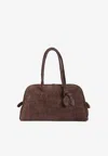Jacquemus Womens Dark Brown Le Turismo Embossed Leather-suede Shoulder Bag In Brown