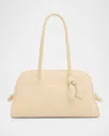 Jacquemus Le Turismo Croc-embossed Suede Top-handle Bowling Bag In Neutral