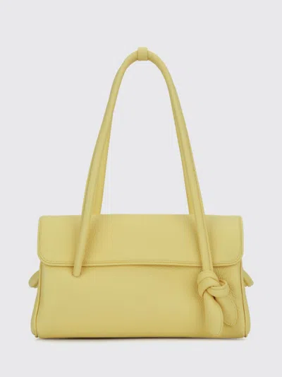 Jacquemus Le Turismo Grained Calfskin Shoulder Bag With Logo In Yellow