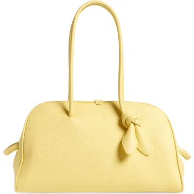 Jacquemus Le Turismo Leather Bowling Bag In Lightyellow