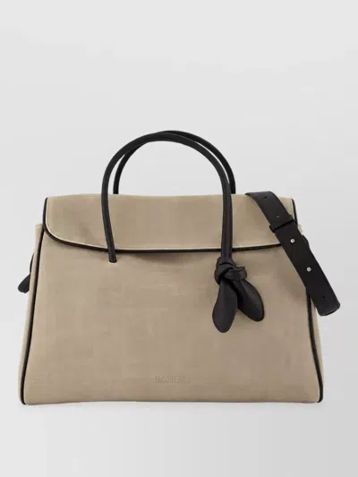 Jacquemus Le Turismo Leather Tote Bag In Neutral