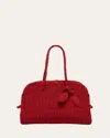Jacquemus Medium Le Turismo Raffia Shoulder Bag In Red