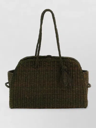 Jacquemus Le Turismo Raphia Beach Tote Bag In Green