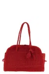 Jacquemus Medium Le Turismo Raffia Shoulder Bag In Red