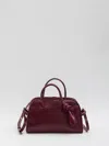 Jacquemus Le Petit Tourism In Shiny Vintage-finished Leather Bags In Burgundy