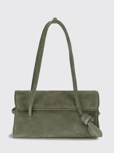 Jacquemus Le Turismo Suede Calfskin Shoulder Bag With Logo In Green