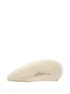 Jacquemus Beige Embroidered Flat Beret Hat In Neutral