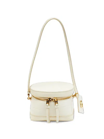 Pre-owned Jacquemus Le Vanito Croc-embossed Vanity Bag In White