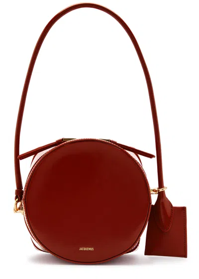 Jacquemus Le Vanito Leather Top Handle Bag In Dark Red