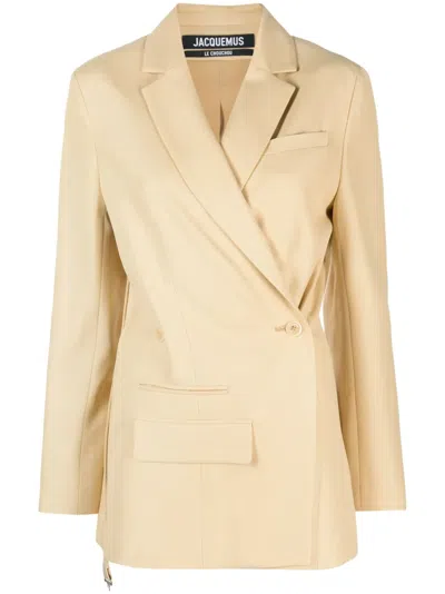 Jacquemus Le Veste Tibau Crossover Blazer In Nude
