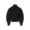 Jacquemus Balloon-sleeved Zip-up Cardigan In Black