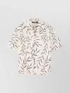 Jacquemus Cotton Poplin Shirt With Foliage Print And Embroidered Logo
