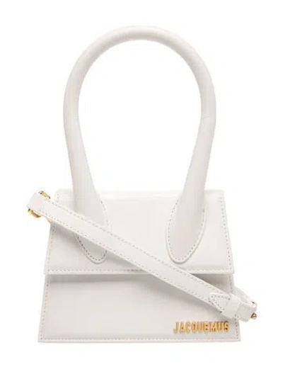 Pre-owned Jacquemus Leather Acquemus Le Chiquito Moyen Mini In White