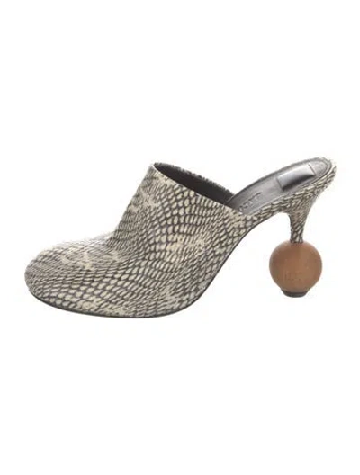 Pre-owned Jacquemus Leather Animal Print Mules In Multicolor